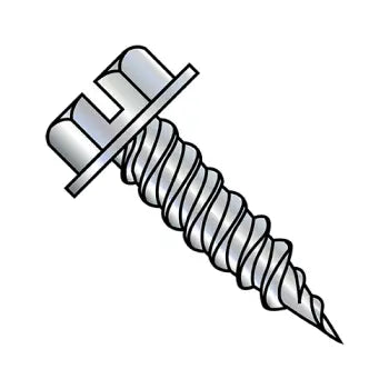 JFAST 1216PSW - 12-11X1  Slot Hex Washer Self Piercing 5/16 Across Flats Full Thread Zinc Needle Point, Case Quantity: 
3,000
