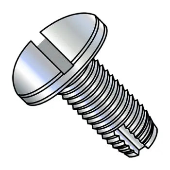 6-32 x 1/4 Slotted Pan Head Thread Cutting Screw Type 1 Fully Threaded Zinc Plated
