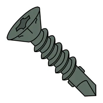 JFAST 0820KPFRC - 8-18X1 1/4  Phillips Flat with Nibs and Wings Self Drill Screw Full Thread Ceramic Green, Case Quantity: 
1,000