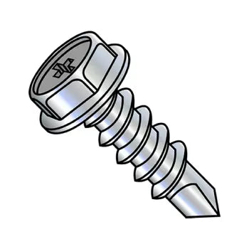 JFAST 1224KPW - 12-14X1 1/2  Phillips Hex Washer Full Thread Self Drilling Screw Zinc, Case Quantity: 
2,000