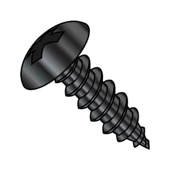 6-20 x 5/8 Phillips Truss Head Self Taping Screw Type AB Fully Threadeded Black Oxide