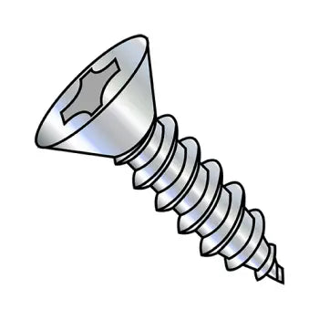 JFAST 1248APF - 12-11X3  Phillips Flat Self Tapping Screw Type A Fully Threaded Zinc And Bake, Case Quantity: 
1,000