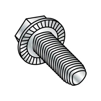 6-32 x 1 Unslot Ind Hex Wash Serrated Taptite Alternative Screw Fully Threaded Zinc Plated Wax