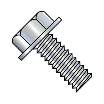 JFAST 1040MW - 10-24X2 1/2  Unslotted Indented Hex Washer Head Machine Screw Fully Threaded Zinc, Case Quantity: 
1,500