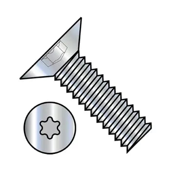 JFAST 0605MT1 - 6-32X5/16  6 Lobe Flat 100 Degree Machine Screw Fully Threaded Zinc, Case Quantity: 
10,000