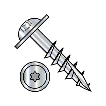 JFAST 1040DTRW17L - 10-9 X 2 1/2 6 Lobe Round Washer Wood Long Type 17 Zinc and Bake, Case Quantity: 
2,000