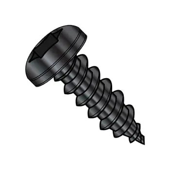 6-20 x 1/4 Six Lobe Pan Head Self-Tapping Sheet Metal Screw Type AB Fully Threaded Black Oxide