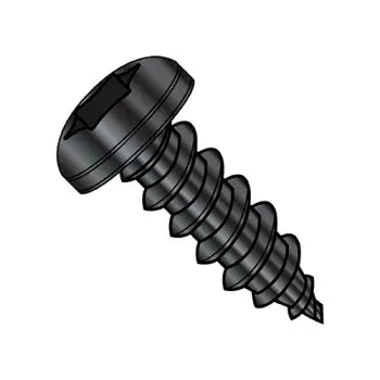 6-20 x 1/2 Six Lobe Pan Head Self-Tapping Sheet Metal Screw Type AB Fully Threaded Black Zinc Plated