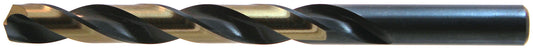 Heavy Duty High Speed Steel Jobber Length Drill - 135 Split Point/Straight Shank/Black and Gold/Fractional/USA (Drillco Nitro® 400N Series)