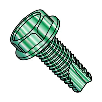 JFAST 11063WG - 10-32X3/8  Unslot Ind Hex Washer Thread Cutting Screw Type 23 Full Thread Zinc Green Bake, Case Quantity: 
8,000