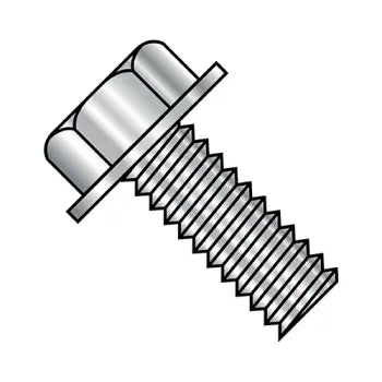 6-32 x 1 Unslotted Indented Hex Washer Head Machine Screw Fully Threaded 18-8 Stainless Steel