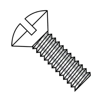 6-32 x 1 Slotted Oval Machine Screw Fully Threaded Zinc Plated with White Painted Heads