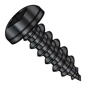 JFAST 1208AQPB - 12-11X1/2  Square Pan Self Tapping Screw Type A Fully Threaded Black Oxide, Case Quantity: 
5,000