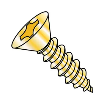 6-20 x 3/4 Phillips Flat Head Self-Tapping Sheet Metal Screw Type AB Fully Threaded Zinc Yellow