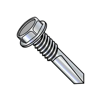 JFAST 1424KWMS5 - 1/4-20X1 1/2  Unslotted Hexwasher Self Drilling Screw #5 Point Full Thread Zinc and Bake, Case Quantity: 
1,000