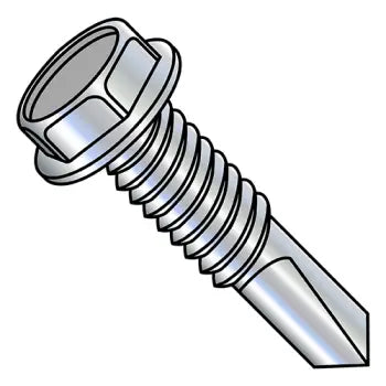JFAST 1220KWMS4 - 12-24X1 1/4  Unslotted Hex washer With number 4 Point F/T Self drilling Screw Zinc, Case Quantity: 
3,000