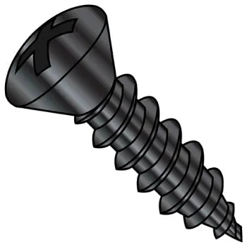 JFAST 0824APOB - 8-15X1 1/2  Phillips Oval Self Tapping Screw Type A Fully Threaded Black Oxide and Oil, Case Quantity: 
4,000