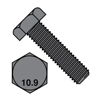 JFAST M1025D93310 - M10X25  Din 933 10.9 Metric Fully Threaded Cap Screw Plain, Case Quantity: 
500