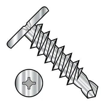 JFAST 1232KXC188 - 12-14X2  Square Phillips Drive Pancake Head Self Drill Screw Full Thd 18 8Stainless Steel, Case Quantity: 
300
