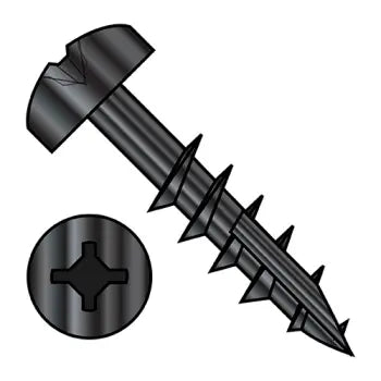 JFAST 0832DXP17DB - 8-11X2  Square Phil Drive Pan Deep Thread Wood Screw 2/3 Thread Type 17 Black Oxide Oil, Case Quantity: 
2,000