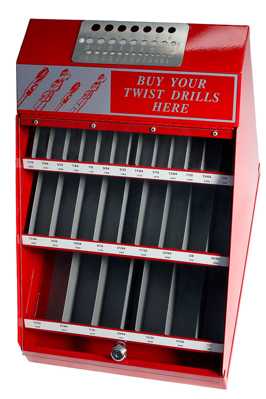 DRILLCO DRL200B540C - 540PC FRACTIONAL SIZES DRILL DISPLAY SET-BRIGHT