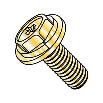 JFAST 370721 - M3X8W7  JIS B1187 Phillip Hex Split Washer Flat Washer Sems Machine Screw Zinc Bake Yell, Case Quantity: 
4,000