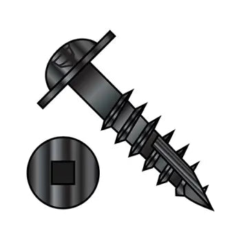 JFAST 0818DQRW17DB - 8-11X1 1/8  Square Drive Round Washer Head Deep Thread Type 17 Wood Screw 2/3 Thrd Black Ox, Case Quantity: 
4,000