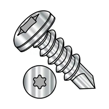 JFAST 1212KTP410 - 12-14 X 3/4 6 Lobe Pan Fully Threaded Self Drilling Screws Stainless Steel, Case Quantity: 
500