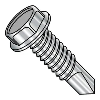 JFAST 1232KWMS410 - 12-24X2  Unslotted Hexwasher Self Drilling Screw Full Thread 410 Stainless Steel, Case Quantity: 
2,000