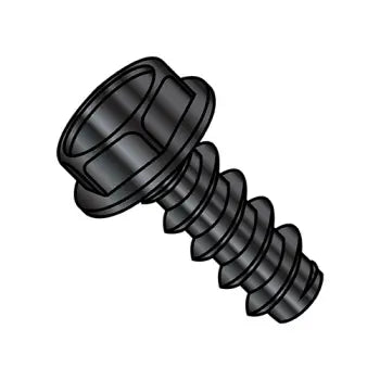 JFAST 0812BWBZ - 8-18 X 3/4 Unslotted Hex Washer Fully Threaded Self tapping Screws B Black Zinc & Bake, Case Quantity: 
8,000