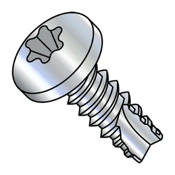 JFAST 08165TP - 8-18X1  6 Lobe Pan Thread Cutting Screw Type 25 Fully Threaded Zinc and Bake, Case Quantity: 
5,000