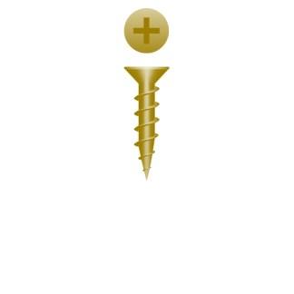 6 x 1/2 Phillips Flat Head Particle Board Screw Antique Brass