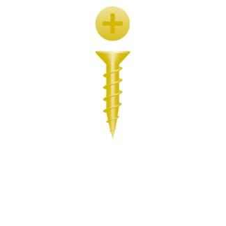 6 x 5/8 Phillips Flat Head Particle Board Screw Bright Brass