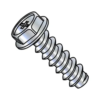JFAST 0806BPW - 8-18X3/8  Phillips Indented Hex Washer Self Tapping Screw Type B Fully Threaded Zinc And B, Case Quantity: 
10,000