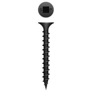 6 x 1-1/4 Square Drive Bugle Head Drywall Screw Coarse Thread Black Phosphate