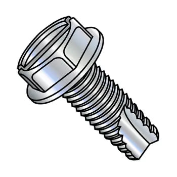 JFAST 10063SW - 10-24X3/8  Slotted Indented Hex Washer Thread Cutting Screw Type 23 Fully Threaded Zinc, Case Quantity: 
8,000