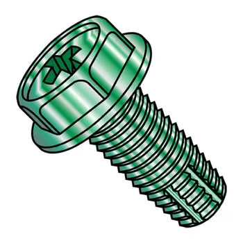 JFAST 0808FPWG - 8-32X1/2  Phillips Indented Hex Washer Thread Cut Screw Type F Full Thread Zinc GreenBake, Case Quantity: 
10,000