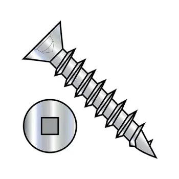JFAST 0812DQFD - 8X3/4  Flat Head (no nibs) Square Drive Deep Thread Wood Screw Fully Threaded Zinc Bake, Case Quantity: 
11,000