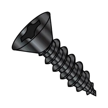 JFAST 1248ABPFB - 12-14X3  Phillips Flat Self Tapping Screw Type A B Fully Threaded Black Oxide, Case Quantity: 
1,000