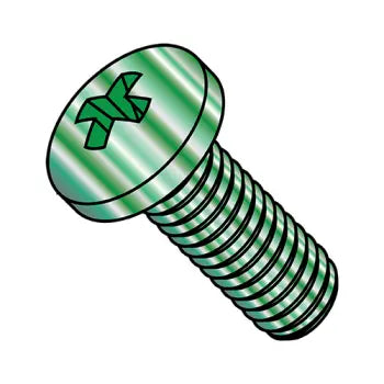 JFAST 0806MPPG - 8-32X3/8  Phillips Pan Machine Screw Fully Threaded Zinc Green, Case Quantity: 
10,000