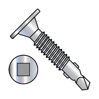 JFAST 1232KQWAFM4W - 12-24X2  Square Drive Wafer Head Self Drill Screw #4 Point w/Wings Full Thread Zinc Bake, Case Quantity: 
2,000