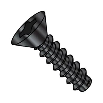 6-20X1/2  Phillips Flat Self Tapping Screw Type B Fully Threaded Black Oxide