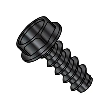 JFAST 1408BWB - 1/4-14X1/2  Unslotted Indent Hex Washer Self Tapping Screw Type B Full Thread Black Oxide, Case Quantity: 
3,000