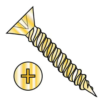 JFAST 04F10DPFDBB - 4 X 5/8  Phillips Flat Hinge Screw Twinfast Fine Thread Full Thread Steel Bright Brass Finish, Case Quantity: 
10,000