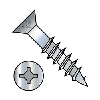 JFAST 0824DXFD - 8X1 1/2  Square Phillips Drive Flat Head no Nibs Deep Thread Wood Screw 2/3 Thrd ZincBaKe, Case Quantity: 
5,500