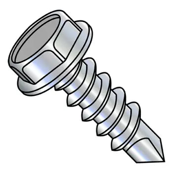 JFAST 1212KW1 - 12-14 X 3/4 Unslotted Hex Washer Fully Threaded Self Drilling Screws #1 Partially Threaded Zinc and Bake, Case Quantity: 
3,000