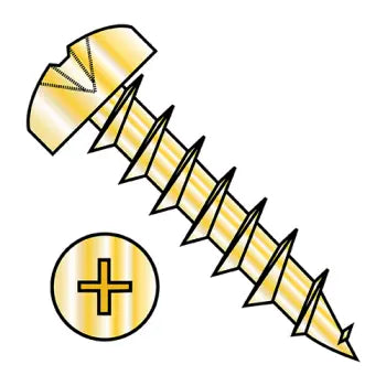 JFAST 0810DPPDBB - 8X5/8  Phillips Pan Deep Thread Wood Screw Full Thread Steel Bright Brass, Case Quantity: 
8,000