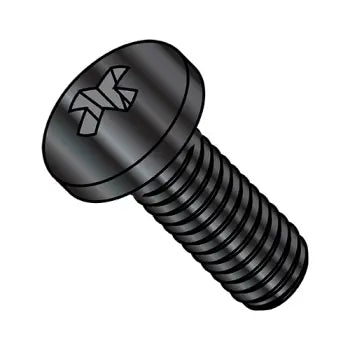 JFAST 1232MPP188B - 12-24X2  Phillips Pan Machine Screw Fully Threaded 18 8 Stainless Steel Black Oxide, Case Quantity: 
1,000