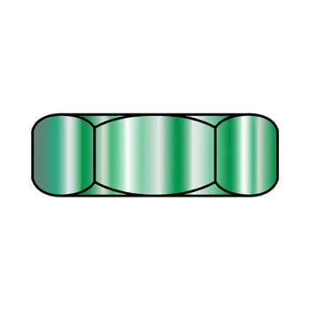 JFAST 0805NHG - 8-32X5/16  Small Pattern Hex Machine Screw Nut Zinc and Green, Case Quantity: 
10,000