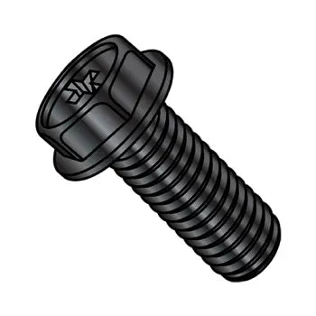 JFAST 1410MPWB - 1/4-20X5/8  Phillips Indented Hex Washer Machine Screw Fully Threaded Black Oxide and Oil, Case Quantity: 
3,000